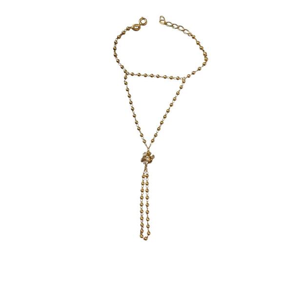 CRACCO Boho Finger Chain Bracelet gold tone sz 6-7,5 - Picture 1 of 6